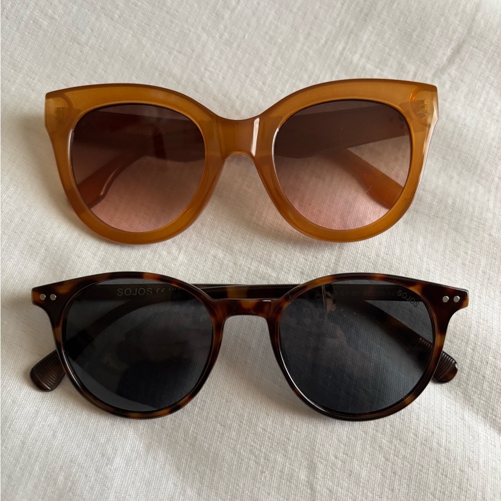 SOJOS Bundle Stylish Tortoise and Amber Sunglasses by Sojos